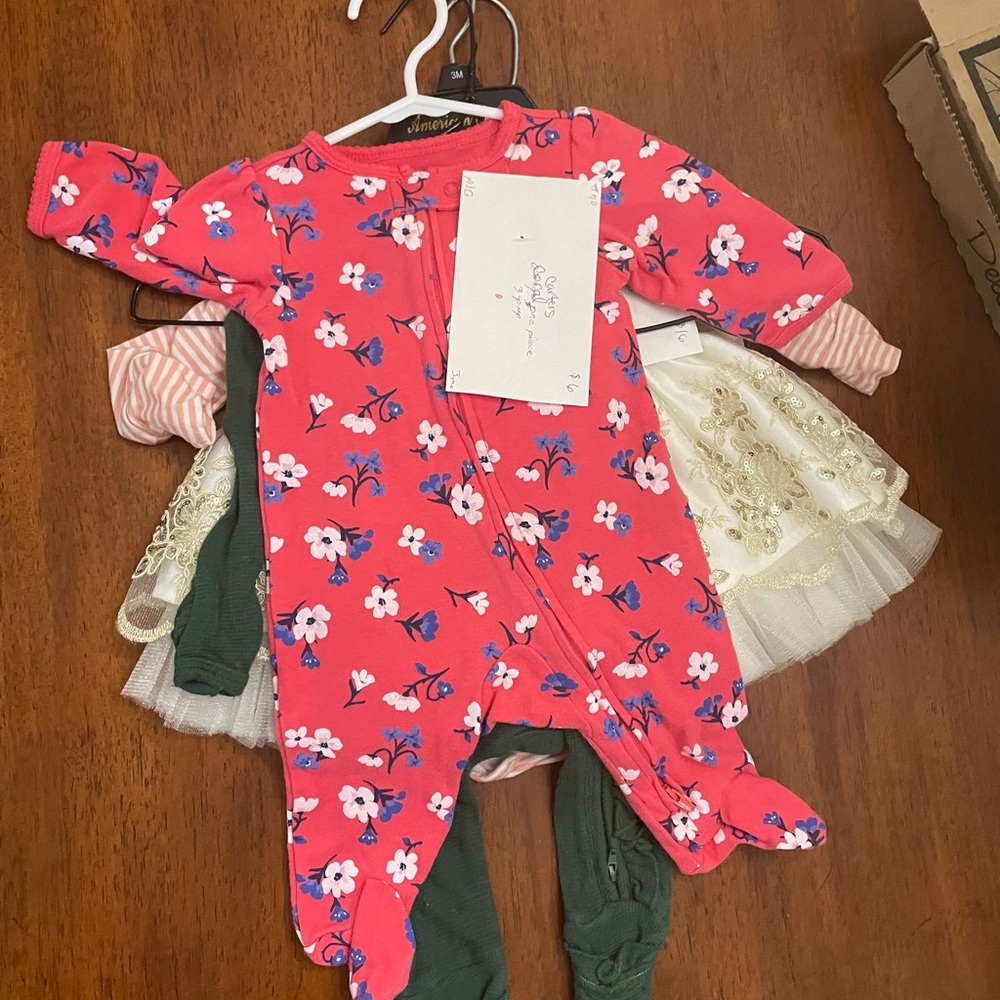 Baby girl footie lot